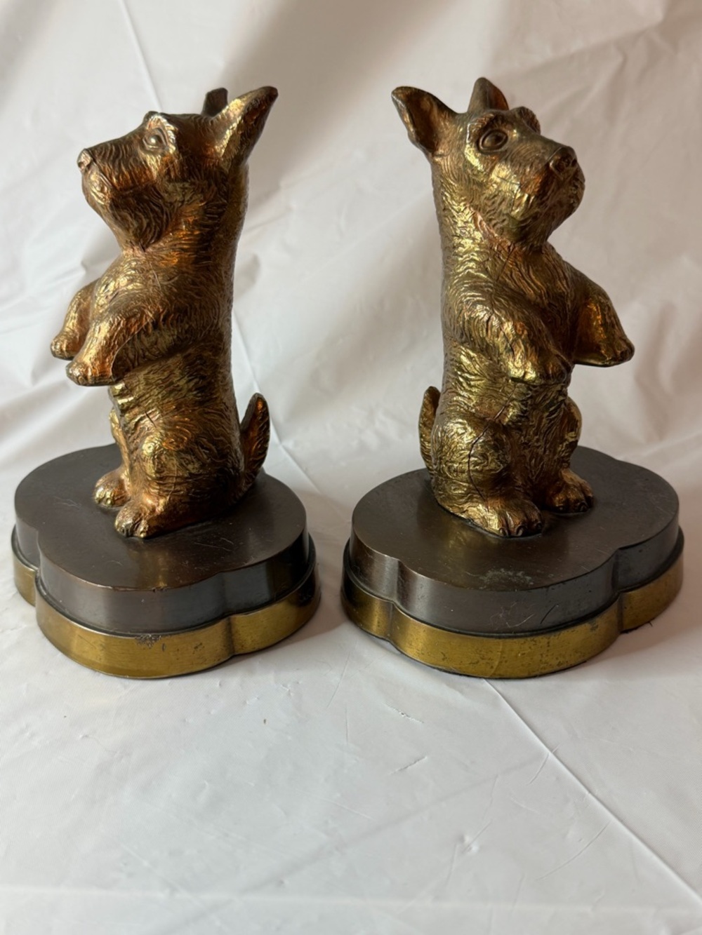 Vintage Brass Scottish Terrier "Scottie" dog bookends.